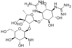 2-[(1S,3R,4S,5R,6R)-5-(Diaminomethylideneamino)-2-[(2R,3R,4R,5S)-3-[(2S,3S,4S,5R,6S)-4,5-dihydroxy-6-(hydroxymethyl)-3-methylaminooxan-2-yl]oxy-4-hydroxy-4-(hydroxymethyl)-5-methyloxolan-2-yl]oxy-3,4,6-trihydroxycyclohexyl]guanidine(128-46-1)